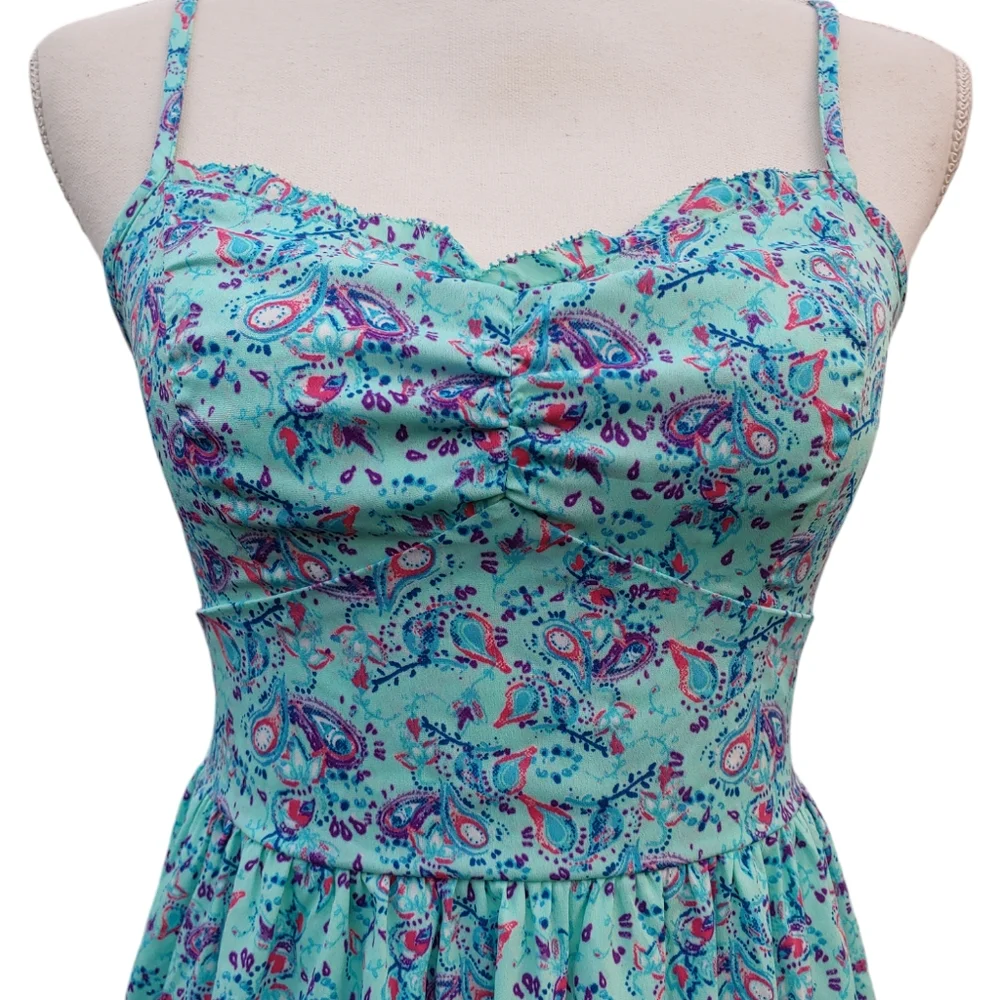 Arizona Jeans Co Maxi Dress Spaghetti Straps Double Tie Back Split Side … - Picture 2 of 11